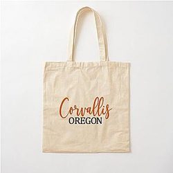 Corvallis Oregon Hand Lettered Tailgating Fan Cotton Tote Bag