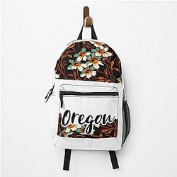 Floral Map of USA States Oregon - Backpacker's Map of Oregon