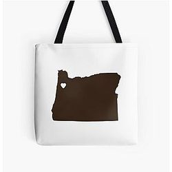 Oregon Brown Print Tote Bag
