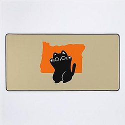 Happy Cat Loves Oregon State Pride for Pet Lovers Desk Mat
