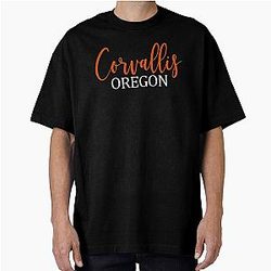 Corvallis Oregon Hand Lettered Tailgating Fan Oversized T-Shirt