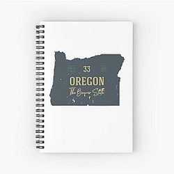 American State Map The Beaver State Oregon Notebook