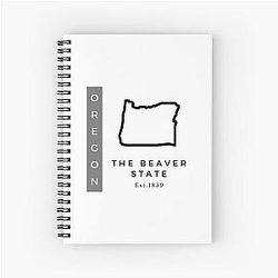Minimalist US State Design Oregon Spiral Notebook