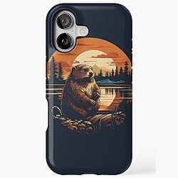 Vintage Oregon Beaver Illustration - Nature Art from PNW Case