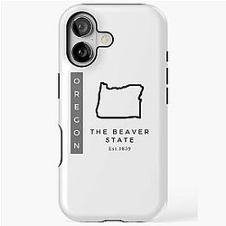 Minimalist US State Design for Oregon iPhone Tough Case