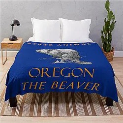Oregon Territory Animal The North American Beaver Throw Blanket