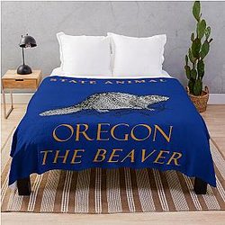 Oregon Territory American Animal Beaver Throw Blanket