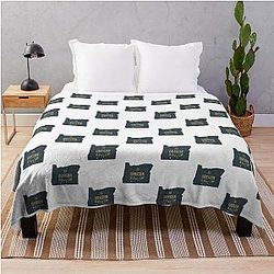 Oregon State Map Throw Blanket