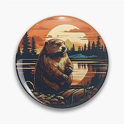 Vintage Oregon BeaverIllustration from the PNW Pin