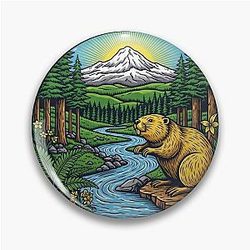 Wild Green Oregon's Untamed Wonder Pin