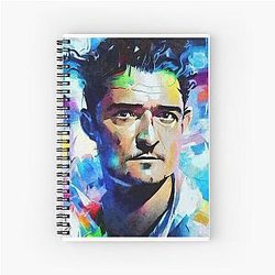 Portrait of Orlando Bloom Spiralled Notebook