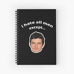 I hate all men except Orlando Bloom Spiral Notebook