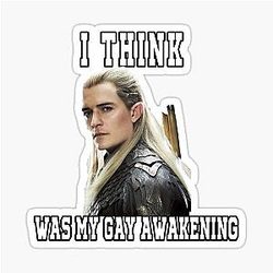 Orlando Bloom as Legolas Gay Awakening Gift Idea Sticker