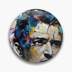 Modern art with Orlando Bloom face pin
