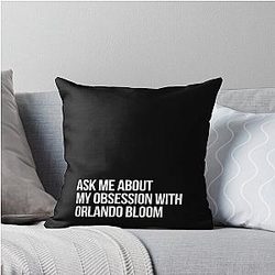 Ask me About Orlando Bloom Throw Pillow