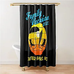 North Carolina Beach Family Vacation Outer Banks Design Shower Curtain
