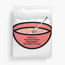 Rafe's Outer Banks Alphabet Noodle Soup Duvet Cover