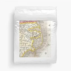 Vintage Map of the Outer Banks 1818 Duvet Cover