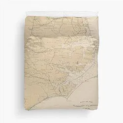 Vintage Outer Banks North Carolina Map (1897) Old North Carolina Coast Atlas Duvet Cover