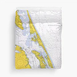Vintage Map of The Outer Banks NC Duvet Cover 1972