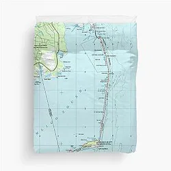Vintage Southern Outer Banks Map 1957 Duvet Cover