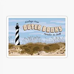 Outer Banks Postcard Stickers