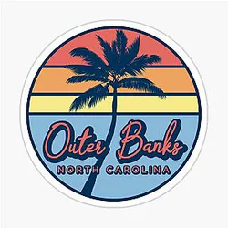 Outer Banks North Carolina Vacation Classic Beach Sunset Sticker