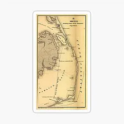 Vintage Map of the Outer Banks Sticker