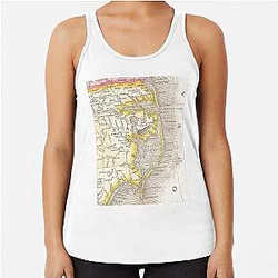 Vintage Map of the Outer Banks 1818 Racerback Tank Top