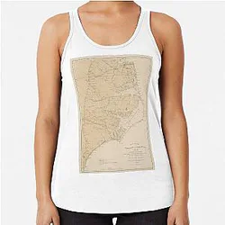 Vintage Outer Banks NC Map 1897 Old North Carolina Coast Atlas Tank Top