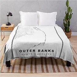 The Outer Banks Map Throw Blanket