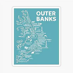 Outer Banks Map Sticker
