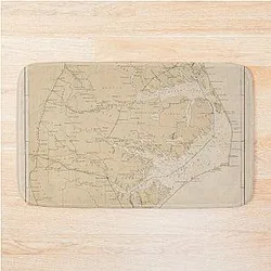 Vintage Outer Banks NC Map 1897 Old North Carolina Coast Atlas Bath Mat