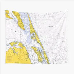 Vintage Map of the Outer Banks NC 1972 Tapestry