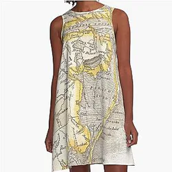 Vintage Map of the Outer Banks (1818) A-Line Dress