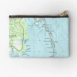 Vintage Southern Outer Banks Map (1957) Zipper Pouch