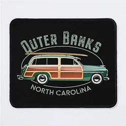 Outer Banks North Carolina vintage surfing mousepad