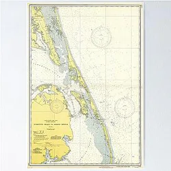 Vintage Map of the Outer Banks Poster
