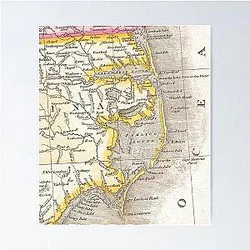 Vintage Map of The Outer Banks Poster 1818
