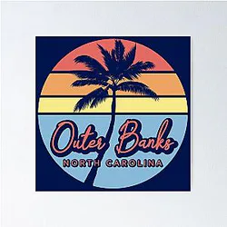 Outer Banks North Carolina Vacation Classic Beach Sunset Poster