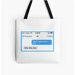 JJ Outer Banks Text Message Sticker, Shirt, Outer Banks Mask All Over Print Tote Bag