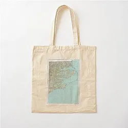 Outer Banks NC Map North Carolina Coast Atlas Cotton Tote Bag