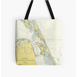 Vintage Map of the Outer Banks (1942) Tote Bag