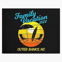 North Carolina Beach Family Vacation Outer Banks Design Jigsaw Puzzle
