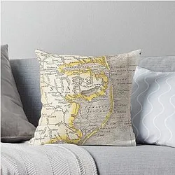 Vintage Map of the Outer Banks Throw Pillow (1818)