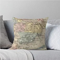Vintage Map of the Outer Banks Throw Pillow (1859)