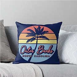 Outer Banks North Carolina Vacation Beach Sunset Throw Pillow
