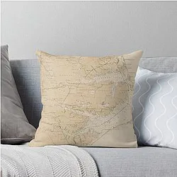Vintage Outer Banks NC Map 1897 Old North Carolina Coast Atlas Throw Pillow