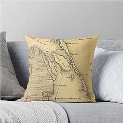 Vintage Map of the Outer Banks 1862 Throw Pillow
