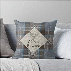 Outlander Clan Fraser Tartan Kilt Stag Throw Pillow